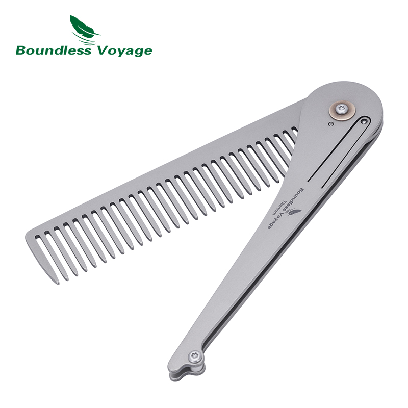 Comb Pocket Titanium - Boundless Voyage Pettine pieghevole in titanio