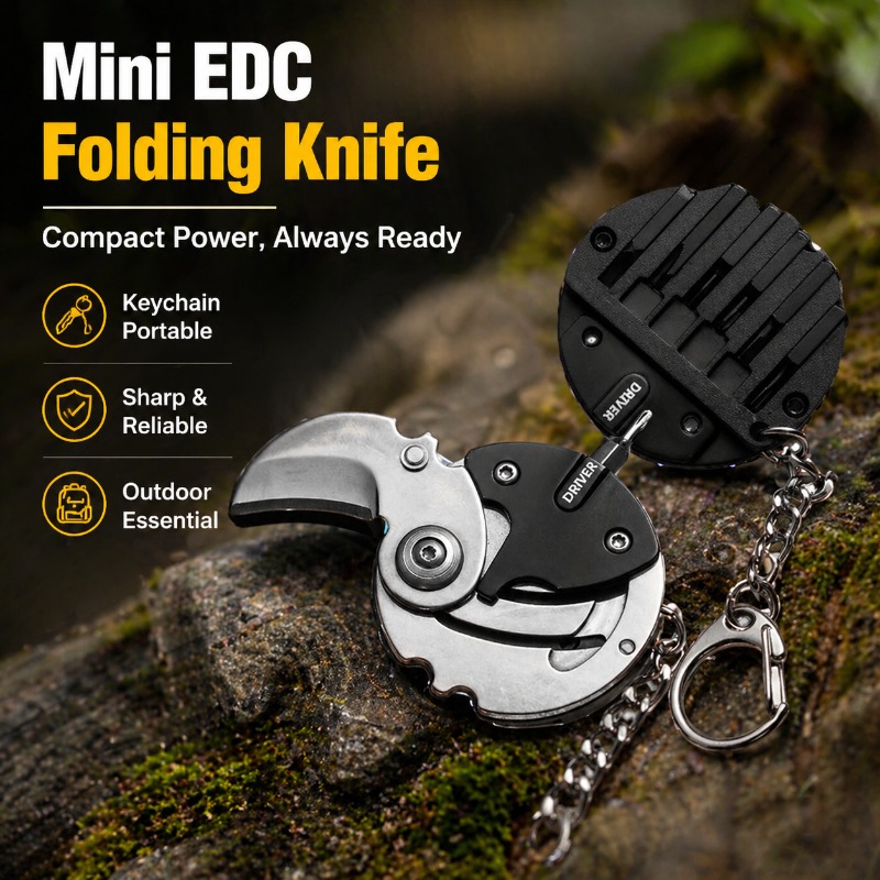Edc Carry Coins - Coltello Pieghevole da Esterno con Portamonete,